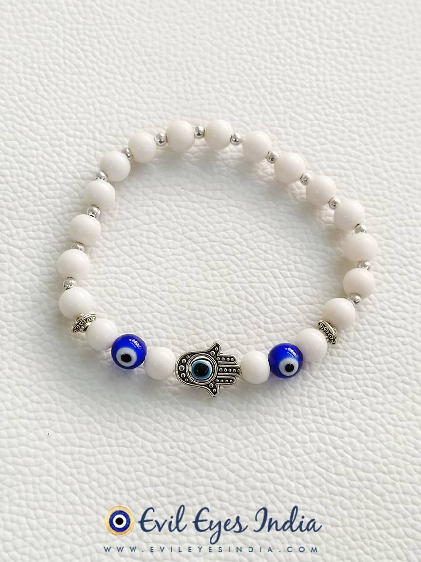 Beads Bracelet 3d Rendered Featuring Hamsa Hand Of Fatima And Evil Eye In  Gold On A White Background | JPG Free Download - Pikbest